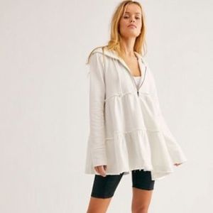 Free People Tiered Trapeze Zip-Up Hoodie